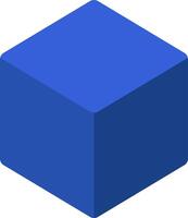 A blue cube with a white background vector