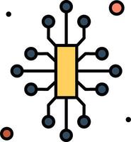 A circuit board with dots and circles vector