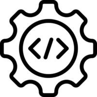 A gearwheel with the word code on it vector