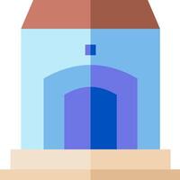 A blue house with a door and a window vector