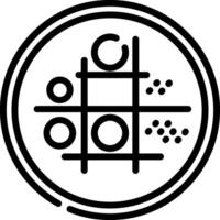 A black and white logo with a circle and dots vector