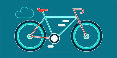 A bicycle is shown with a cloud in the background vector