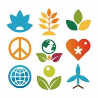 Various symbols for the environment and ecology vector
