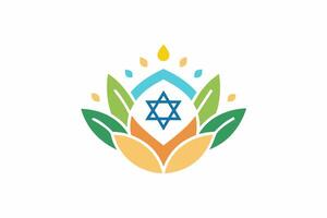 The logo for the jewish community center vector
