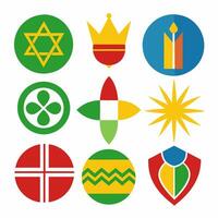 Christian symbols and icons set vector