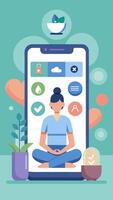 How to use meditation apps to improve your mental health vector
