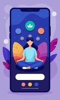 Yoga app design vector