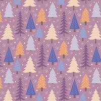 Background with Christmas trees. Festive winter pattern. vector