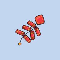 Chinese firecracker in flat design. vector
