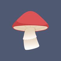 red mushroom in flat design. vector