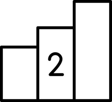 A bar chart with the number two on it vector
