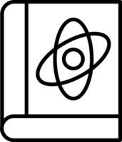 An icon of a book with an atom on it vector