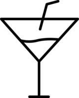 A martini glass with a straw and a straw vector