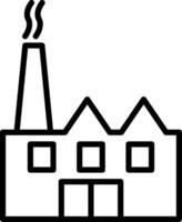 A factory building with smoke coming out of the chimney vector