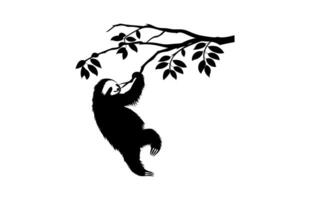 Sloth Silhouette isolated on a white background vector