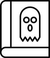 A black and white image of a ghost in a book vector