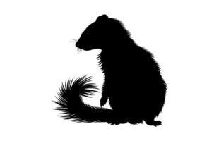 Skunk Silhouette isolated on a white background vector