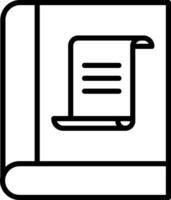 A black and white icon of a book vector