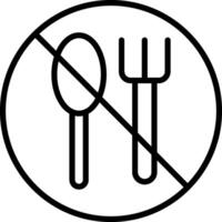 No fork and spoon icon on white background vector