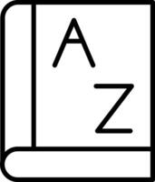 A black and white image of a book with the letter a vector