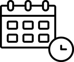 Calendar icon with clock and calendar vector