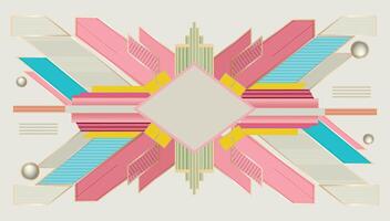 A vibrant, minimalist Memphis Design Style background , fusing art deco with pop art, characterized by geometric shapes vector