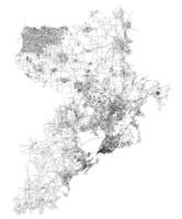 Qingdao China,accurate map, detail Streets Roads Map,editable element template image for marketing ,product ,wall art vector