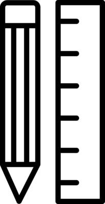 Pencil And Ruler Icon Design Symbol