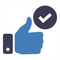 Endorsement and positive icon concept vector