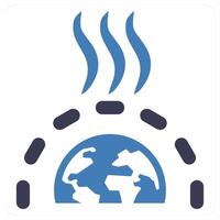 Greenhouse Effect and warming icon concept vector