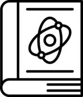 An icon of an atom on a book vector