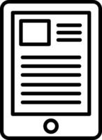 A tablet with a paper document icon vector