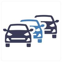 Traffic Jam and car icon concept vector