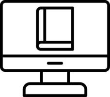 A computer monitor with a book on it vector