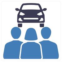 Carpooling and driving icon concept vector