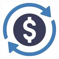 Money Flow and dollar icon concept vector