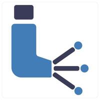 Asthma and inhaler icon concept vector