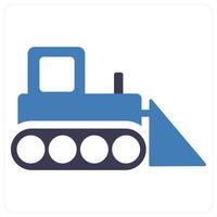 Bulldozer and vehicle icon concept vector