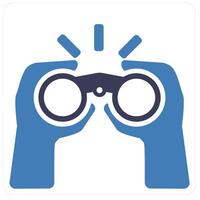 Binoculars and spyglass icon concept vector