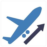 Takeoff and landing icon concept vector