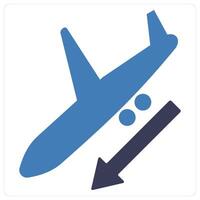 Landing and arrival icon concept vector