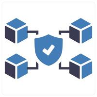 Blockchain and network icon concept vector