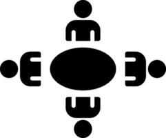 A group of people are sitting around a table vector