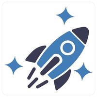 Spaceship and launch icon concept vector