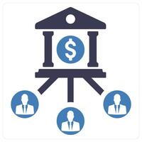 Centralized finance and management icon concept vector