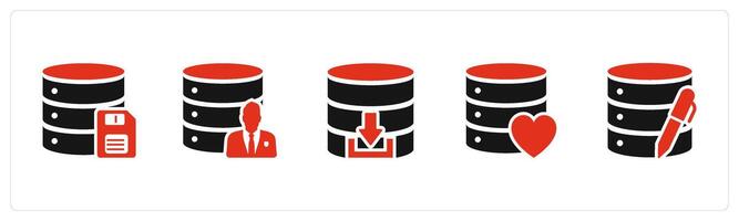 A set of 5 Internet icons as finance server, server maintenance, global business vector