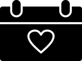 A black calendar with a heart on it vector