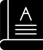 A book icon with a letter a on top vector