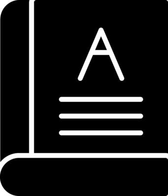 A book icon with a letter a on top