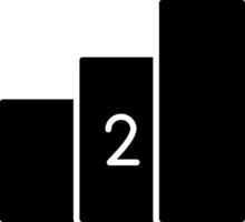 A black and white icon of a bar chart vector